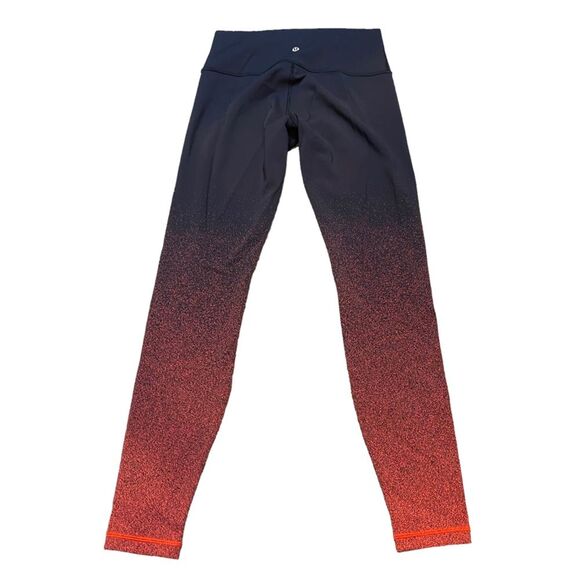 Lululemon Womens Size 8 Wunder Under High Rise Tight Black Red Ombré Speckle New - Picture 6 of 8